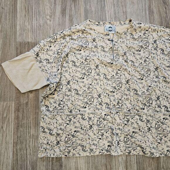 Vtg Chaus Sport Animal Print Sweatshirt Womens L Short Sleeve Safari Boho Artsy - Picture 2 of 8